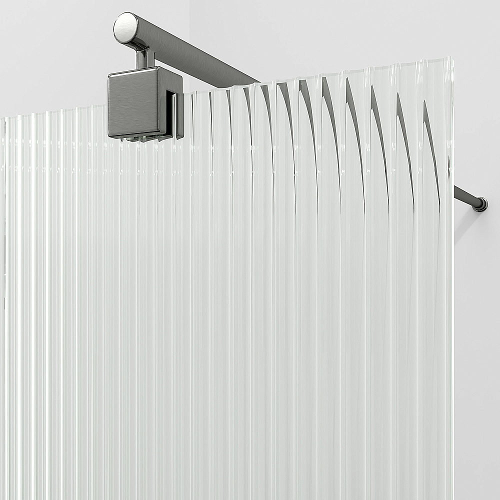 Душевое ограждение WasserKRAFT Rur 30W44GR-FL 100 профиль графит/стекло рифленое