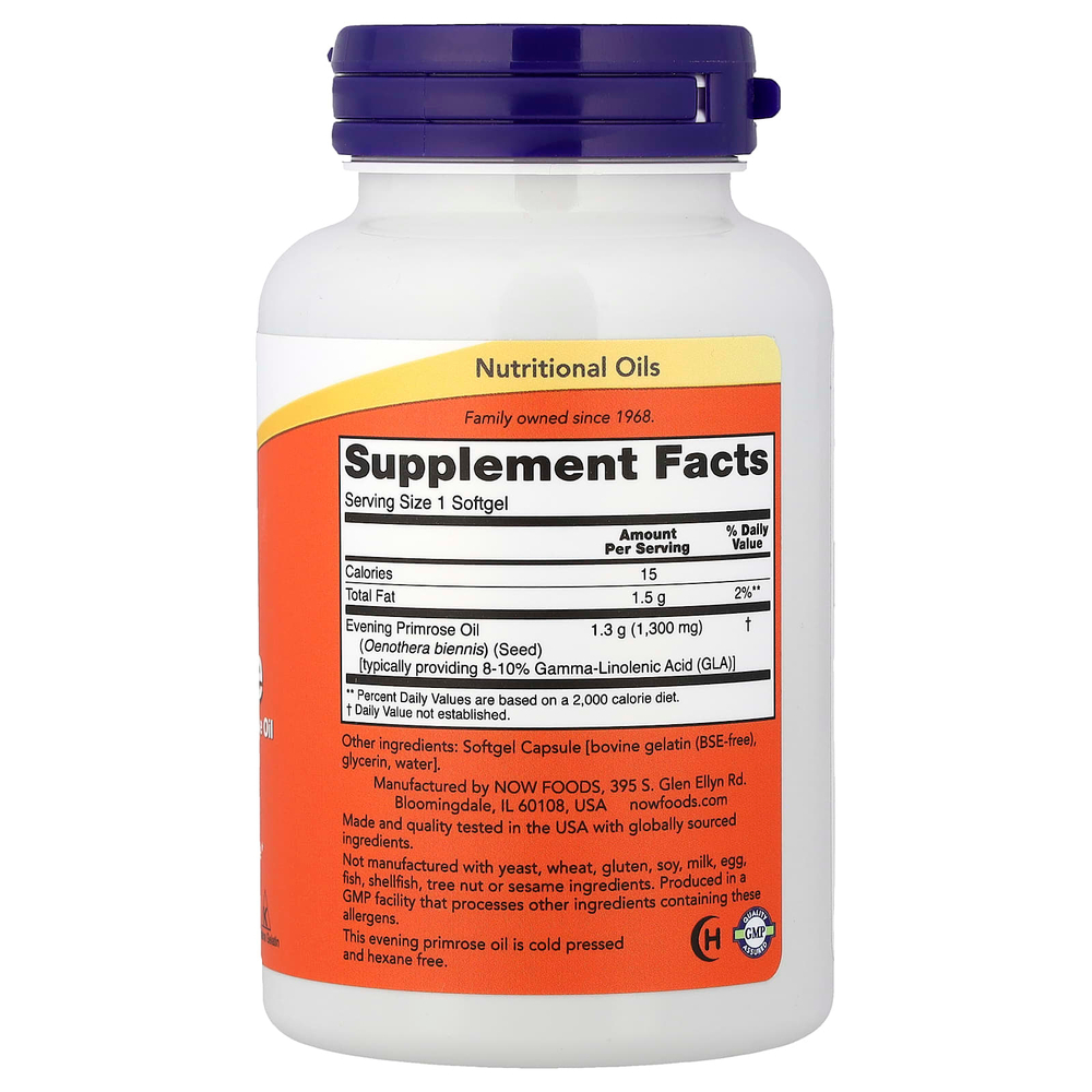 NOW Foods, Super Primrose, примула, 60 капсул