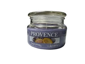 PROVENCE СВЕЧА В СТЕКЛЯННОЙ БАНОЧКЕ С КРЫШКОЙ СЛАДКАЯ CЛИВА; 35-45ЧАС