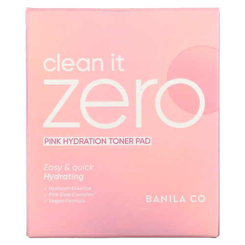 Banila Co, Clean it Zero, увлажняющие салфетки с розовым тонером, 70 подушечек, 235 мл (7,94 жидк. унц.)