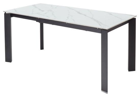 Стол CORNER 120 MATT WHITE MARBLE SOLID CERAMIC/BLACK