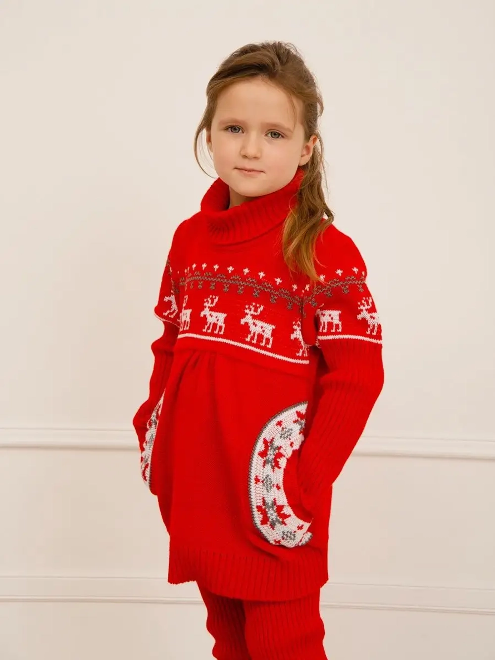 Платье туника вязаное