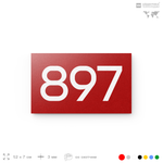 Номер на дверь 897, табличка на дверь для офиса, квартиры, кабинета, аудитории, склада, красная 120х70 мм, Айдентика Технолоджи