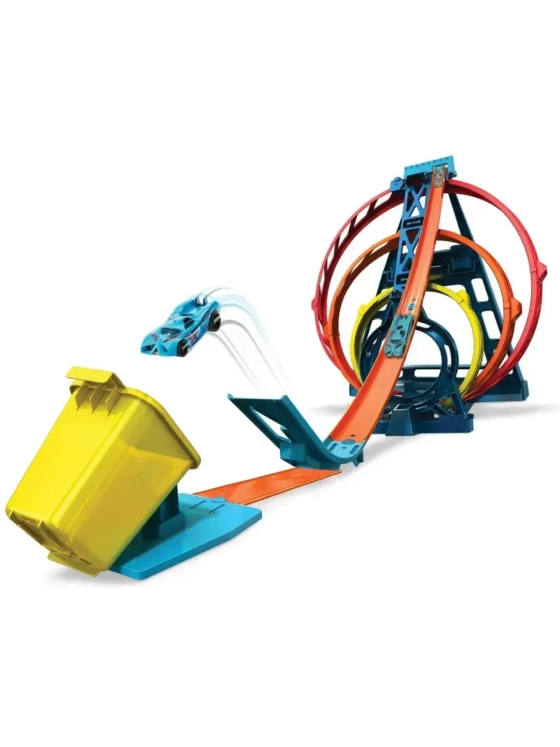 Автотрек Хот Вилс трек трасса Тройная петля GLC96 с машинкой