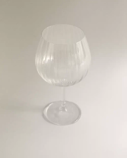 ZARA HOME БОКАЛ ИЗ ХРУСТАЛЬНОГО СТЕКЛА С РЕЛЬЕФНЫМ УЗОРОМ ДЛЯ ВИНА, ПРОЗРАЧНЫЙ