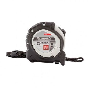 Рулетка Neon, 3 м x 16 мм, обрезиненный корпус, 3 фиксации, PRO Matrix 32590