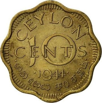 10 центов 1944 Цейлон