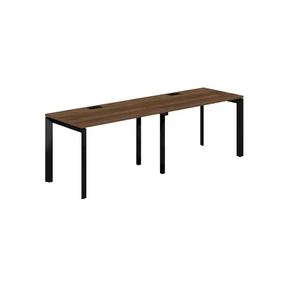 PR.222.DM.P59.BL / Рабочая станция s-b-s 2400х700х750 / профиль: 59х59 черный; столешница: дуб модена