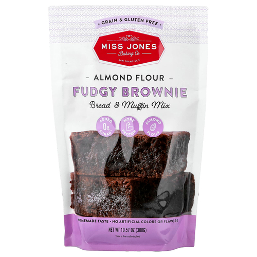 Miss Jones Baking Co, смесь для приготовления хлеба и кексов, со вкусом брауни, 300 г (10,57 унции)