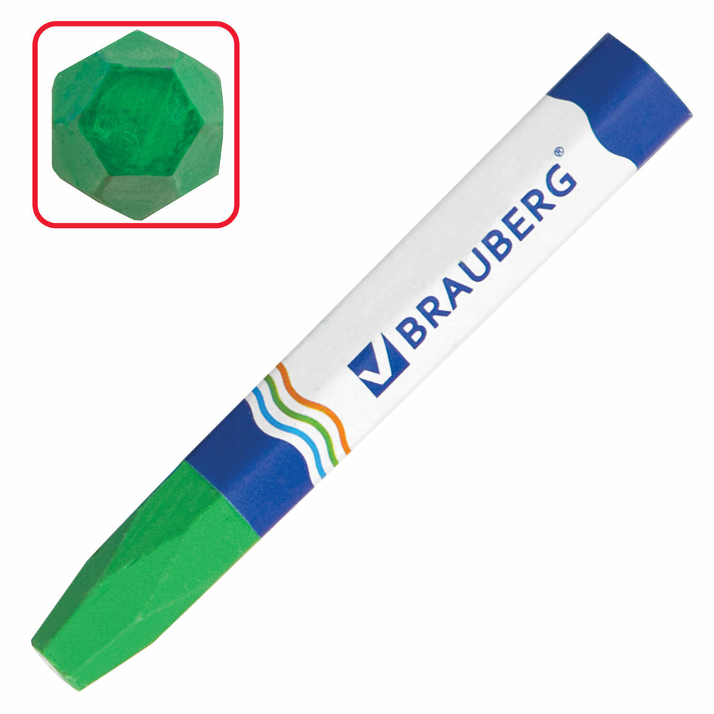 Восковые мелки утолщенные BRAUBERG набор 12 цветов на масляной основе яркие цвета (8 штук в упаковке)