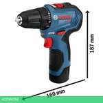 Дрель-шуруповерт Bosch GSR 12V-30 Professional с 2-мя АКБ, кейс (06019G9000)