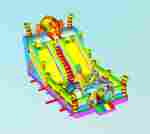 Коммерческий надувной батут "Хамелеон и динозавры" 12*6*6 м