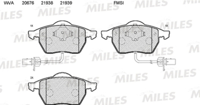 MILES - E100068-MLS - Brake Pad Set, disc brake