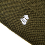 Beanie Hat Embroidered Logo Khaki