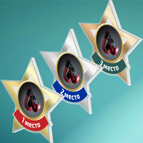 Акриловая медаль Бокс 1735