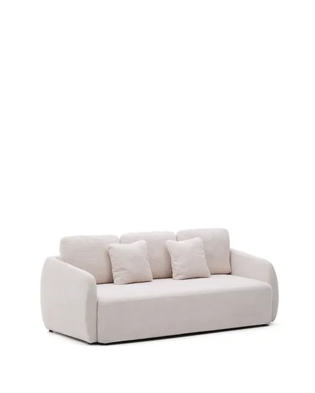 Трехместный диван-кровать Laira, 225 см, шенилл цвета экрю 