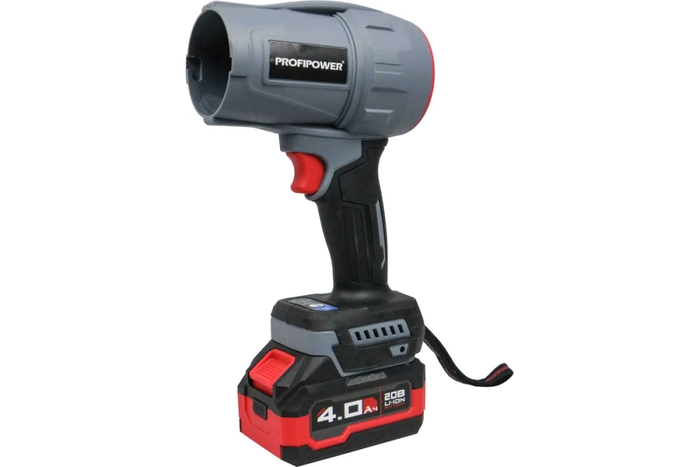 Аккумуляторная бесщеточная воздуходувка PROFIPOWER "Tornado" MKBUB-20В (20В, Li-ion-1шт, 4.0Ач, З/У, с насадками, в коробке)