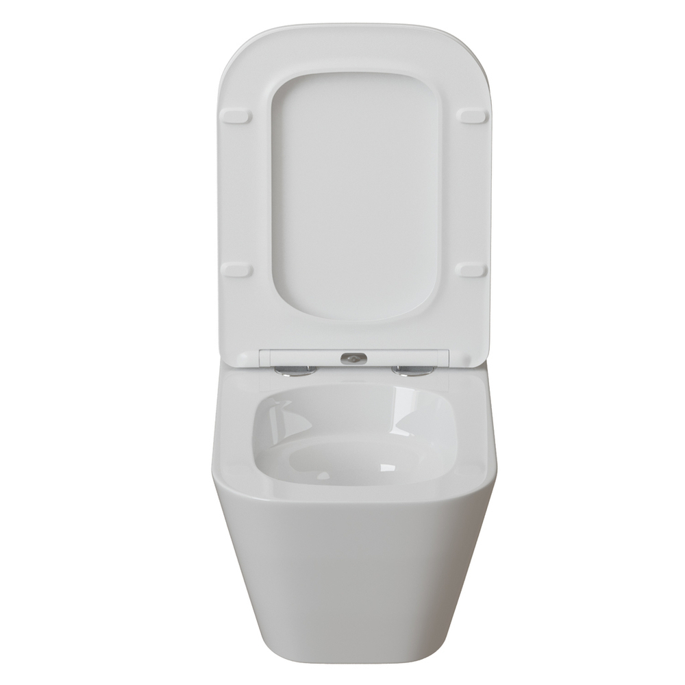 Унитаз подвесной безободковый WAVE EGO Tornado3.0 сид. дюропласт, м/л, быстр, БЕЛЫЙ глянец (XL)