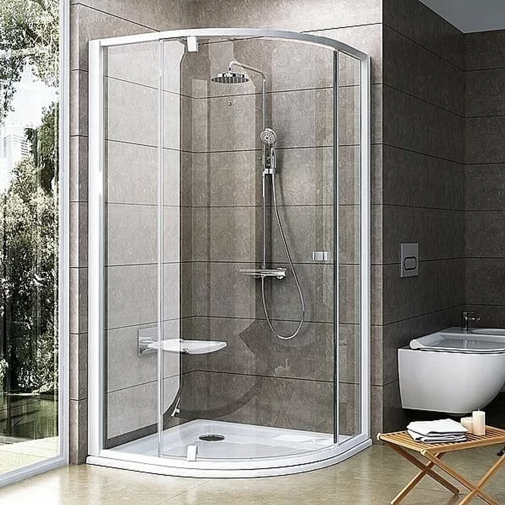 Душевой уголок Ravak Pivot PSKK3 80x80 профиль и ручки белые/стекло прозрачное