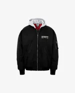 Купить Бомбер Heartz Intruder v1.1 Oversized Embroidered Hooded Черная Бомбер Heartz Intruder v1.1 Oversized Embroidered Hooded Черная