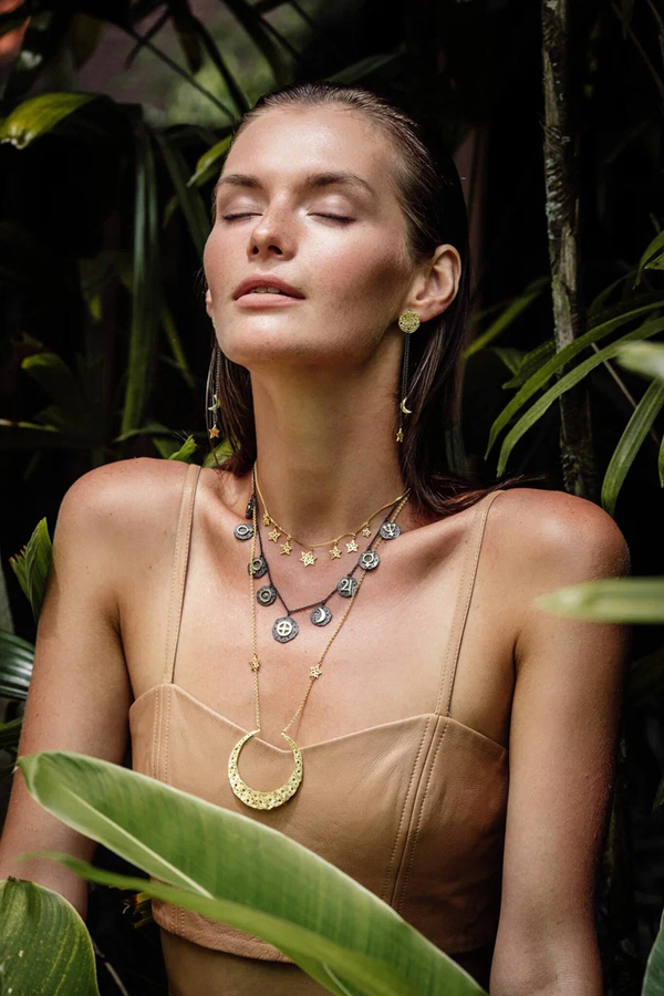 Колье-чокер «7 звезд», 43 см, серебро