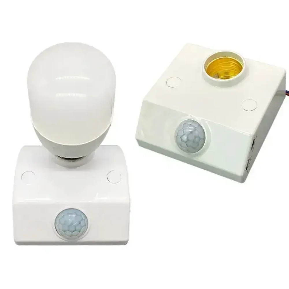 Патрон с датчиком движения и освещенности 220В цоколь Е27