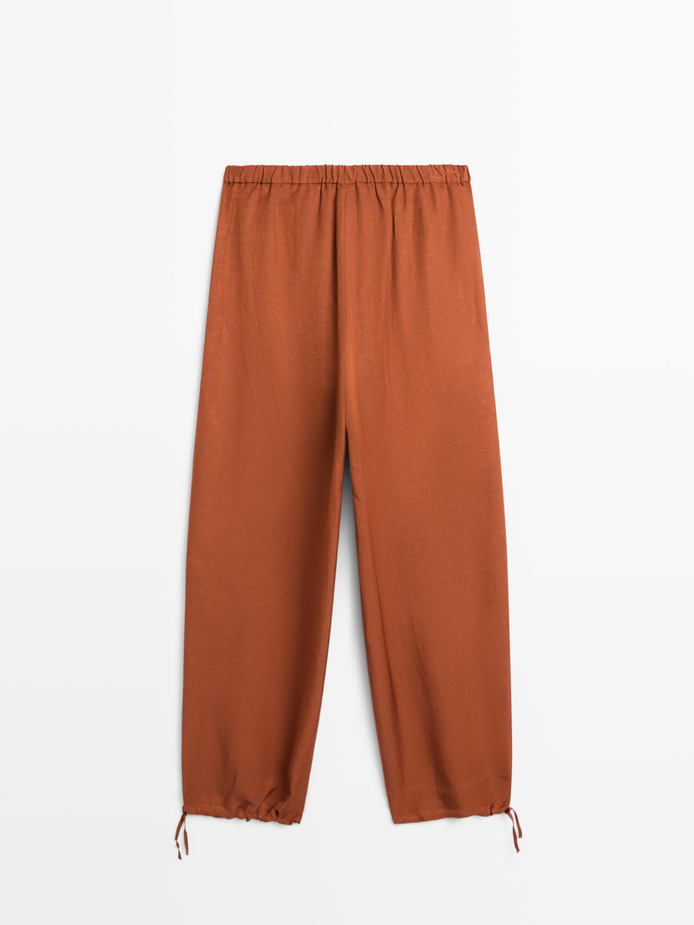 Massimo Dutti Свободные брюки с завязками, оранжевый