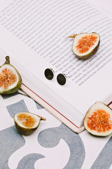 Серьги «Коин» с черным ониксом