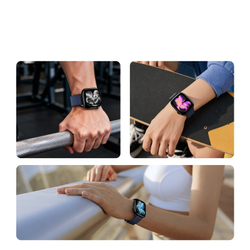 Ремешок синего цвета с магнитной фиксацией для смарт часов Apple Watch размером 42, 44, 45, 46, 49MM, серия Strap (YM Series) от Dux Ducis