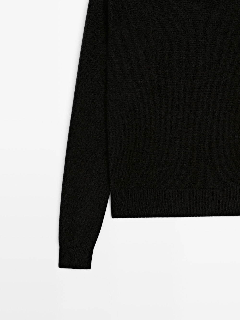 Massimo Dutti Свитер из смесовой шерсти с круглым вырезом, черный