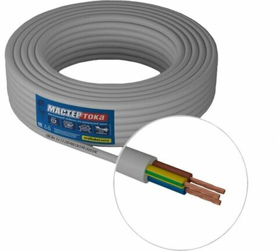 Провод ПВСбм 3х1.5 бел (100м) Мастер Тока