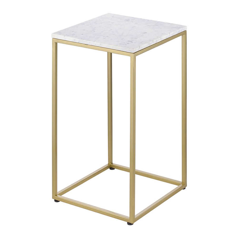 Набор из 2-х столиков Mayen Gold, белые/золотистые