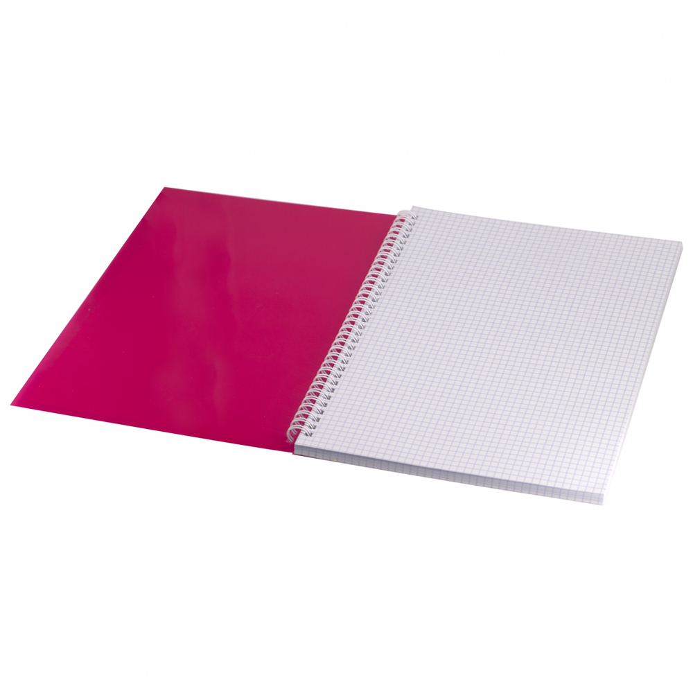 Тетрадь 96л., А4, клетка, Alingar, гребень, блок офсет, цветной пластик, "Розовый"