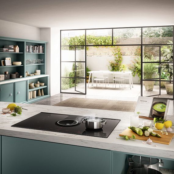 Индукционная стеклокерамич. панель с вытяжкой Elica NIKOLATESLA HP EVO BL/A/83