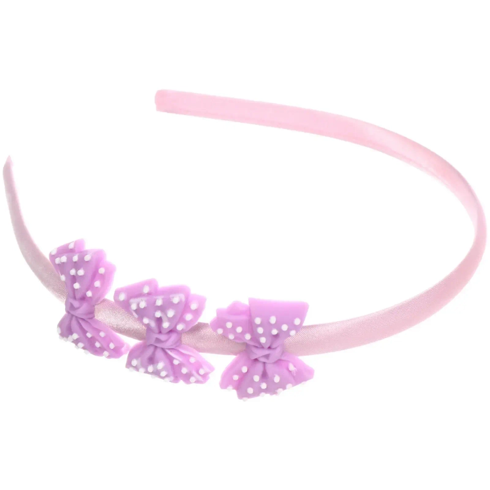 Ободок для волос детский «БАМБИ БУМ», Бантики, цвет розовый, лавандовый и голубой, 3см