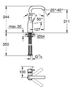 Смеситель для раковины однорычажный GROHE Essence 1/2 L-Size 23541001