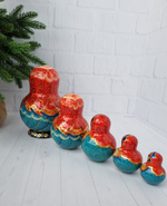 Матрешка с заинькой 15см 5мест пузатая