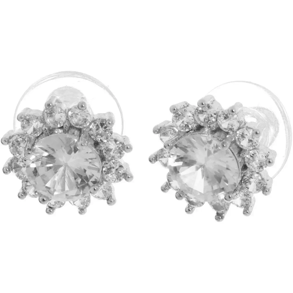 Серьги из гиппоалергенного металла со стразами «ПАЛУМНА», классика, цвет золото и серебро, 1,3-dсм