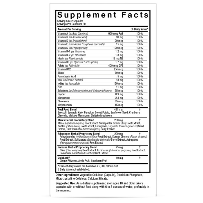 Мультивитамины для мужчин, Nature&#39;s Answer Men’s 100 Multivitamin, 60 вег капсул 2