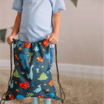 Мешок в садик 33х40, Динозавры принт (синий)