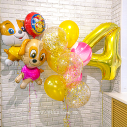 Набор шаров на 4 года с героями "Щенячий патруль"
