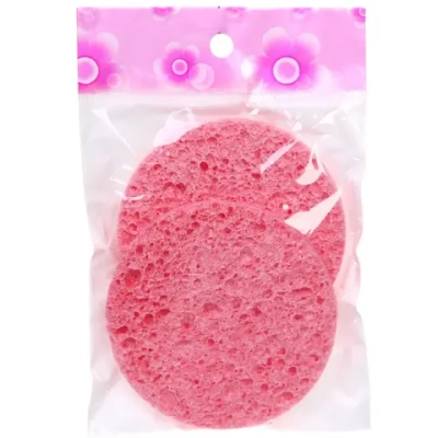 Спонжи для умывания 2шт «KLEVER», цвет розовый, d - 8,5см