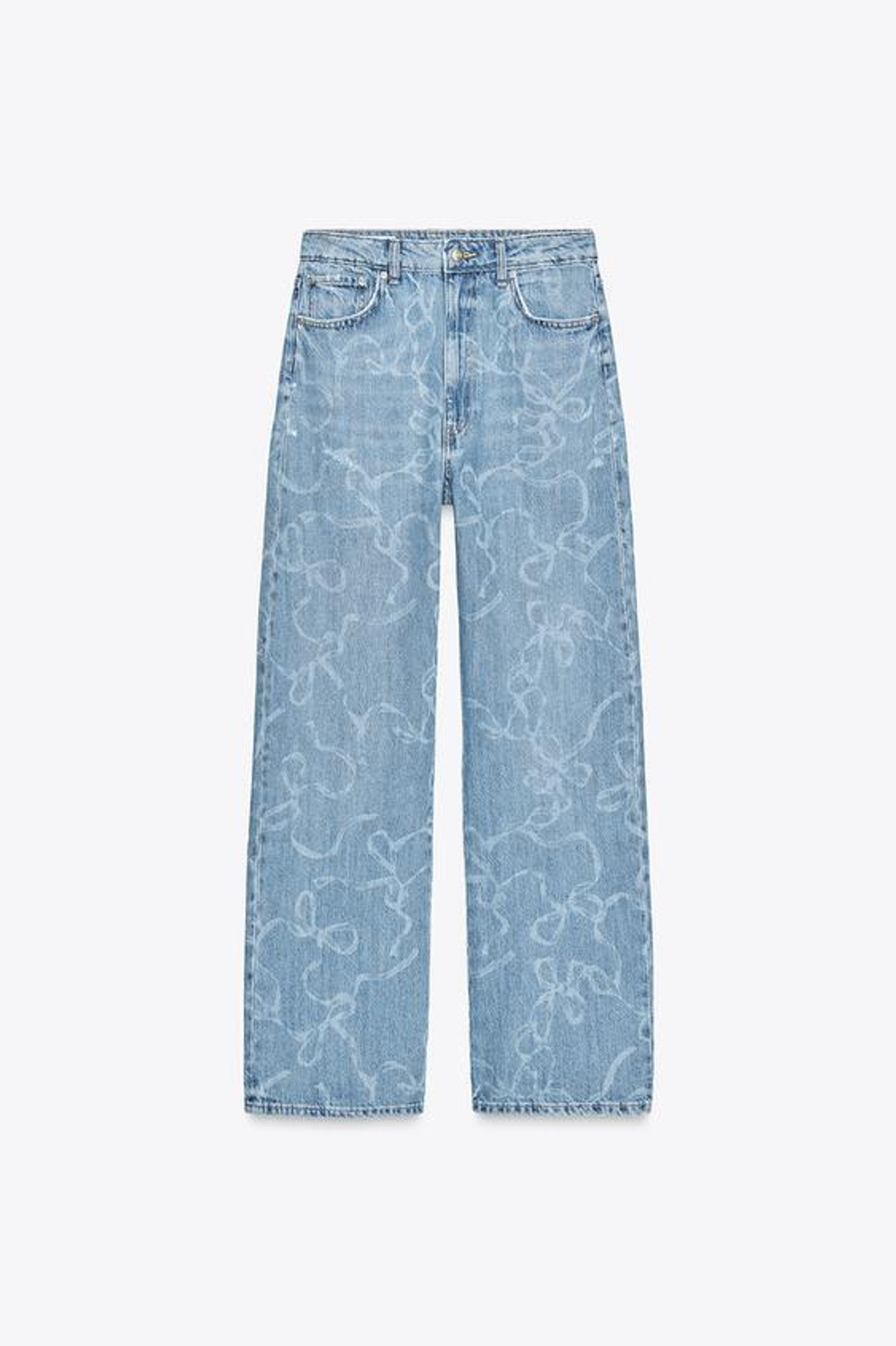 ZARA ДЖИНСЫ TRF BAGGY СО СРЕДНЕЙ ПОСАДКОЙ , ГОЛУБОЙ