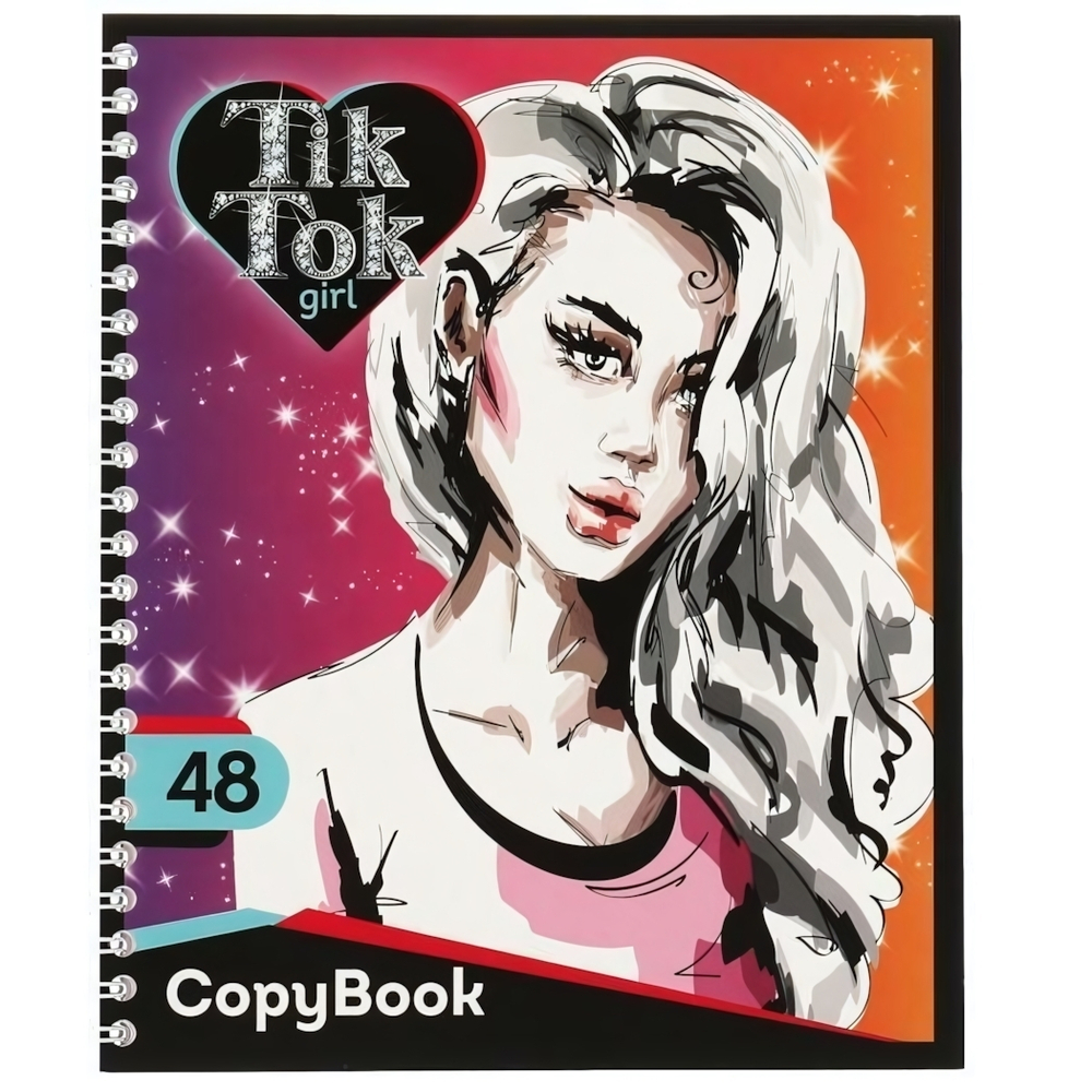 Тетрадь А5 48л. клет. "Tik tok girl" диз. 5, гребень (Умка)