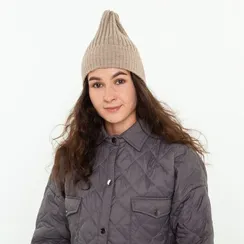 Шапка женская демисезонная, цвет какао, размер 52-56