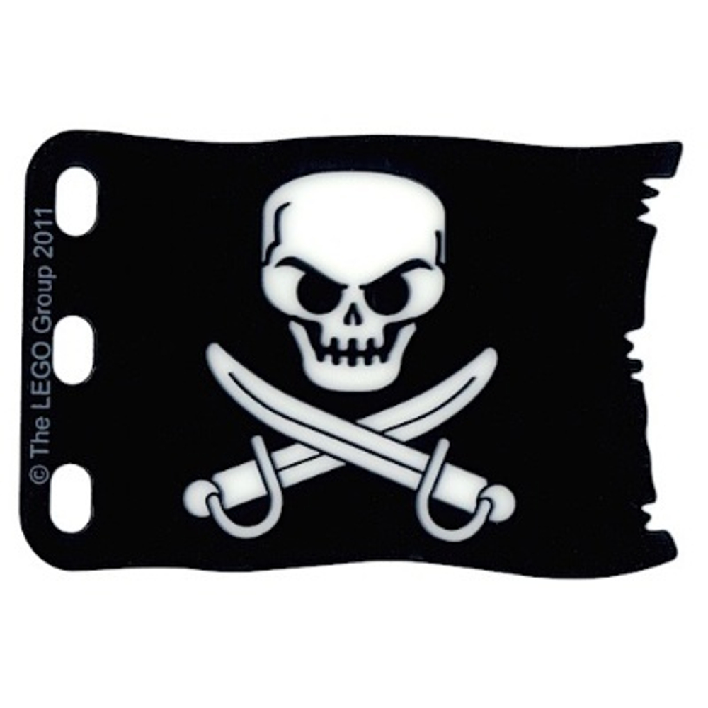 Пластиковый флаг 8 x 5 с рисунком белого черепа и скрещенных абордажных сабель bb0511pb02