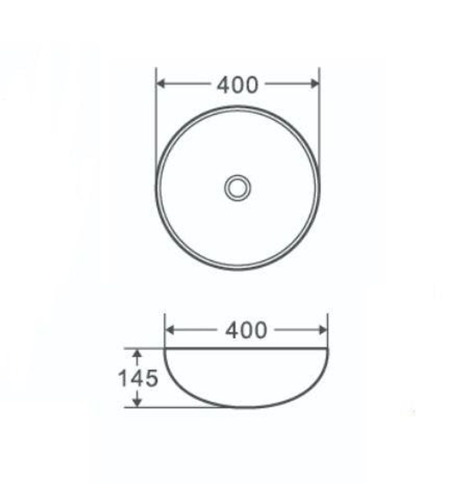 Раковина накладная круглая 400x400x145 мм SPIN40 23594 мрамор белый