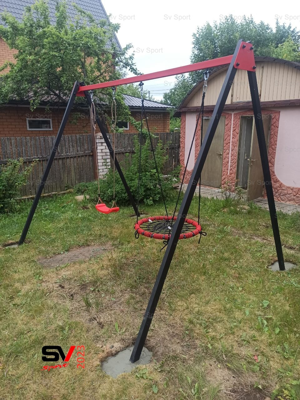 Монтаж уличных качелей Sv Sport