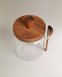 Zara Home сахарница из боросиликатного стекла, цвет бежевый, 15 см