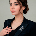 Брошь Fiore Luna ДУЭТ Zircon XR08553P BL/S